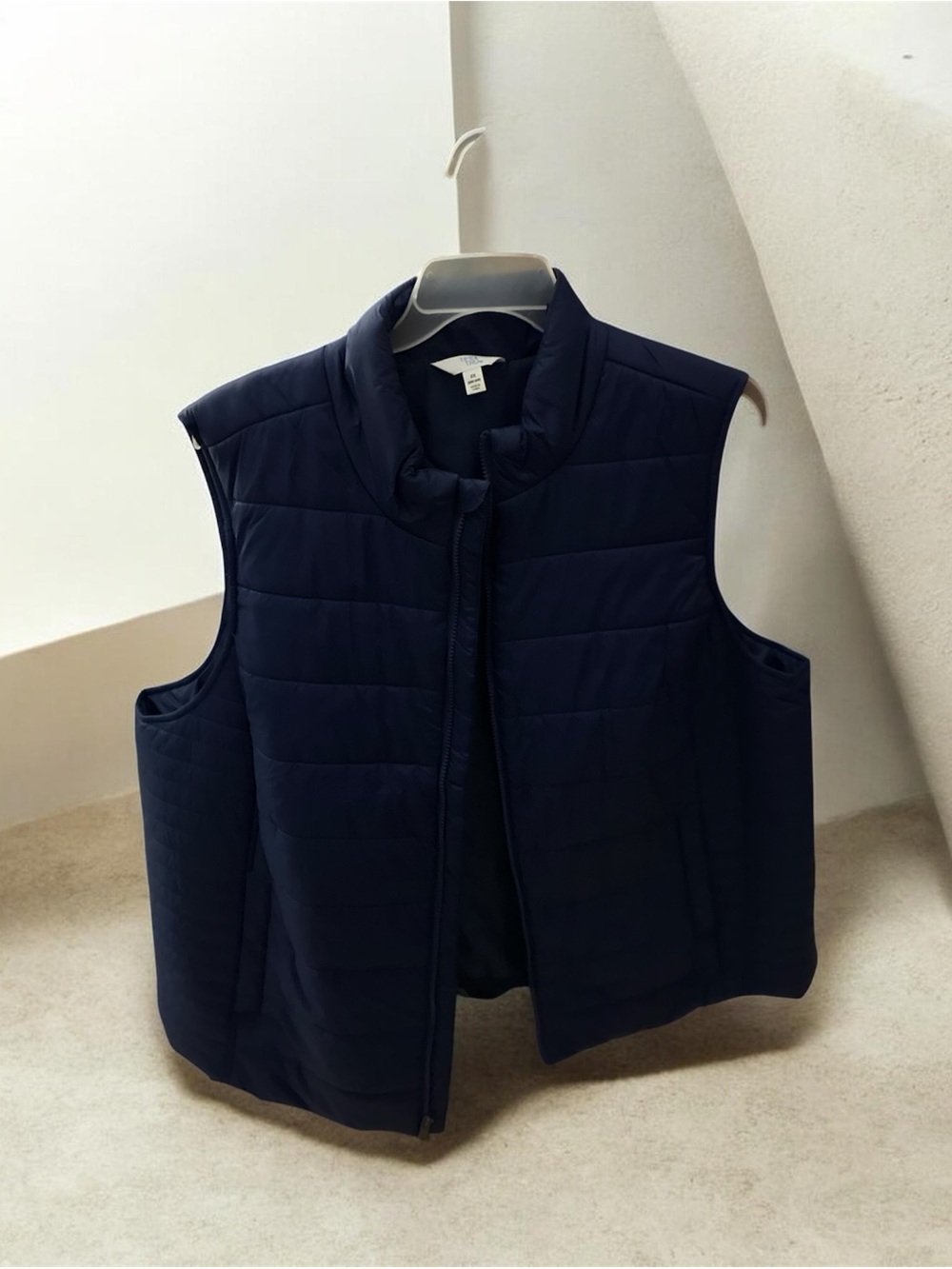 Time and Tru Navy Quilted Puffer Vest
